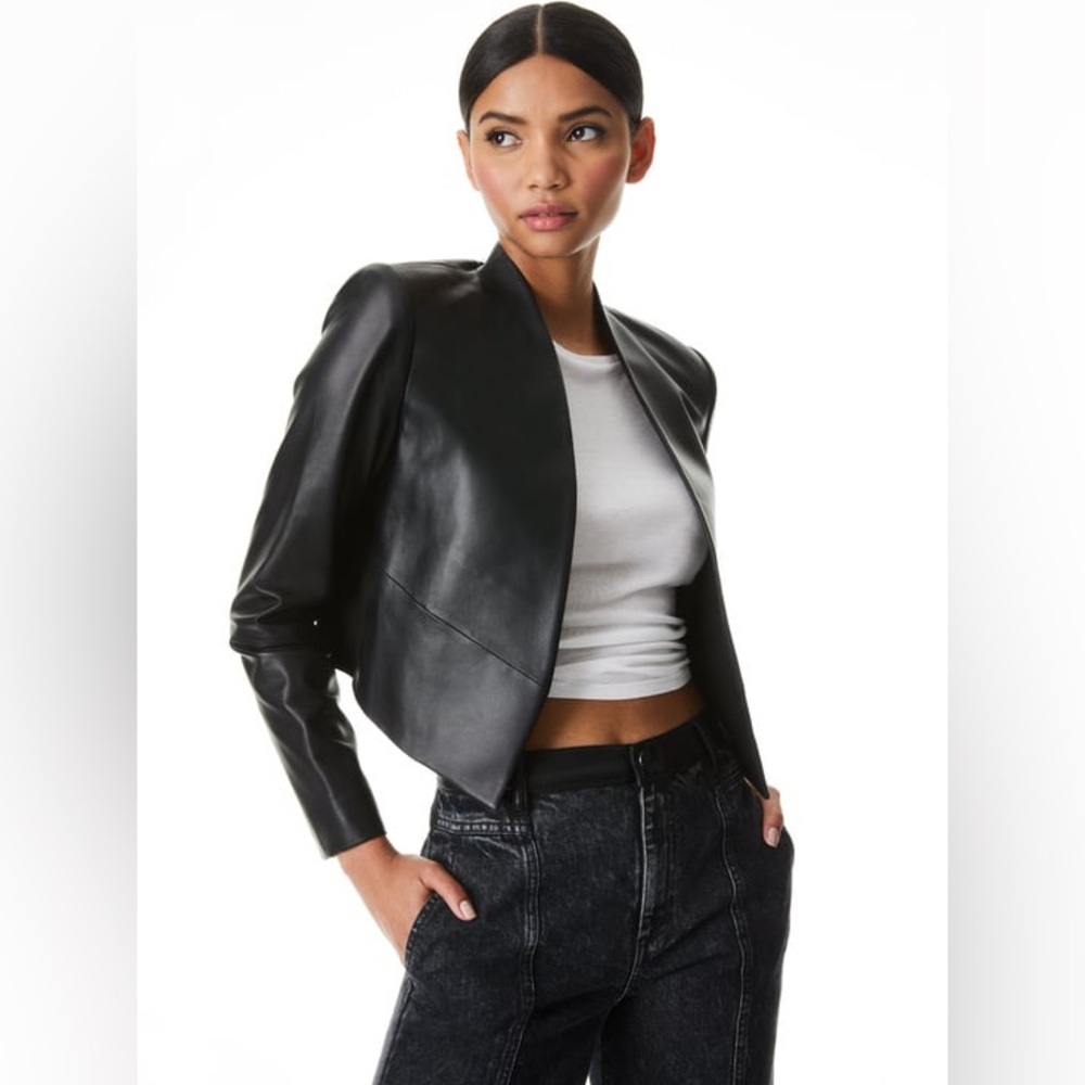 Alice + Olivia Black Leather Jacket